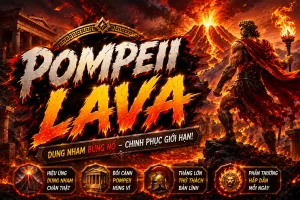 Dòng dung nham đỏ chảy tràn bùng nổ biểu tượng trong RIC79 Pompeii Lava